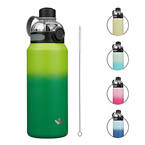 Konokyo 32 oz Insulated Stainless Steel Water Bottle with Straw Lid(Bamboo Grove/Pink) $9.94 + Free S&H w/ Prime or $35+