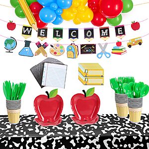 Amazon – Lettry 204-Pc Back-to-School Party Supplies for 24 Guests - $9.34 w/ Code