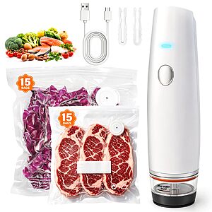 Amazon – MZROT 80kPa Cordless Vacuum Sealer + 30 Reusable Bags - $20.99