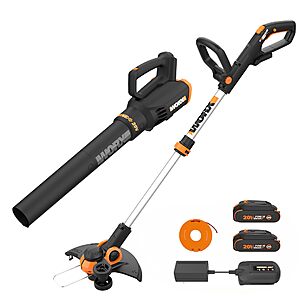 WORX 20V 12" Cordless String Trimmer & 360CFM Leaf Blower Kit, WG928 $95.99