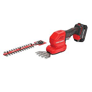 CRAFTSMAN V20 4 In. Cordless Handheld Grass Trimmer and 8 In. Mini Hedge Trimmer, Battery and Charger Included, Rechargeable 2 in 1 Grass Shear and Bush Trimmer (CMCSS800C1) $69