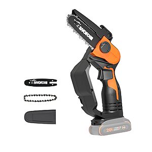 WORX WG324.9 20V Power Share 5” Cordless Pruning Saw, Bare Tool Only, Black and Orange $59