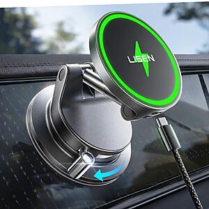 LISEN 15W MagSafe Car Mount Phone Charger w/ 3.3' USB-C Cable $14 + Free Shipping w/ Prime or orders $35+