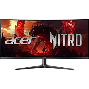 Acer Nitro 34in WQHD 3440x1440 Curved 200Hz Gaming Monitor XZ340CUR X0 $199.99