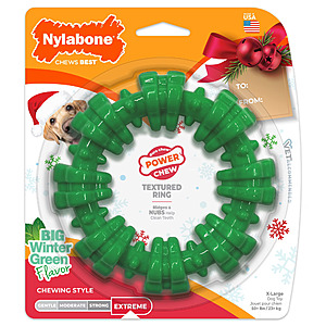 Nylabone Power Chew Textured Ring Dog Chew Toy (X-Large, Wintergreen) $5.00 + Free Shipping w/ Walmart+ or on $35+