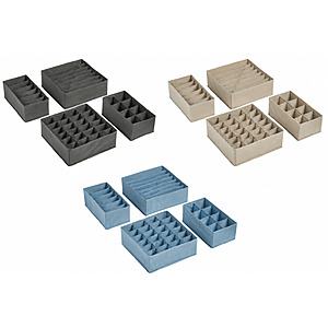 Tidy & Co. 4-Piece Collapsible Fabric Storage (Navy, Taupe or Black) $9.99 + FS