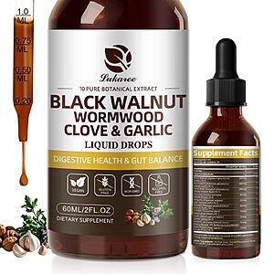 Lukaree Wormwood Black Walnut Clove Cleanse Tincture - Gut Health & Detox $10 AC + Free Shipping