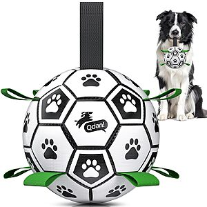 6" QDAN Dog Soccer Ball w/ Straps $8.44 + Free Shipping w/ Prime or on $35+