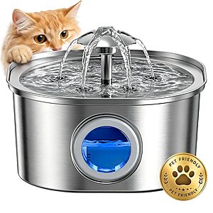 [Prime] 3.2L PEKTACO Stainless Steel Cat Water Fountain $14.99 + Free Shipping