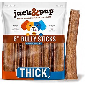 [SnS, AC] $11.49* | 5-Pack Jack & Pup 6" Bully Sticks at Amazon