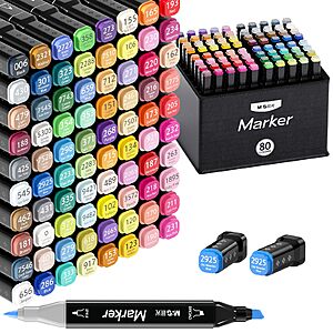80-Colors M&G Alcohol Dual Tip (Chisel & Fine) Art Markers $4.79 w/ S&S + Free Shipping w/ Prime or on $35+