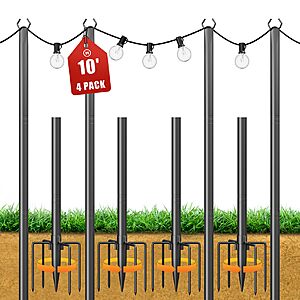 Amazon – Jusgym 4-Pack 10' Adjustable String Light Poles - $24.99 w/ Code