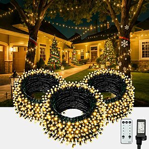 83' 250-LED AHAWILL Warm White Christmas String Lights w/ 8 Modes & Timer $12.99, More + Free Shipping w/ Prime or on $35+