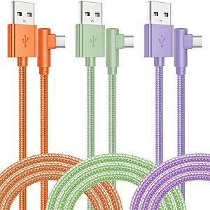 Amazon – OCEEK 3-Pack 6' Right-Angle USB-A to USB-C Cables - $3.19 w/ Code