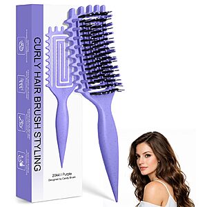 Amazon – Curl Defining & Detangling Brush, Purple - $4.99 w/ Code