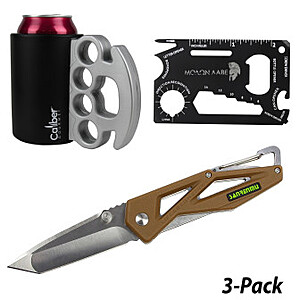 3-PACK: Sanrenmu 7 Folding Knife, Brass Knuckles COOZIE, Pocket Multi-Tool $15 - Free Shipping