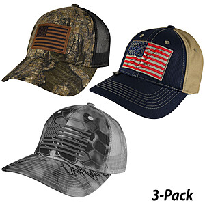 3-PACK: Men's Caps (American Flag) $13.50 + Free Shipping