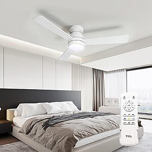 TCL 42 Inch Low Profile Ceiling Fan with Light & Remote $45 + Free S/H