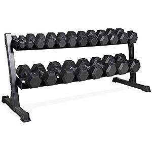 $589.99* | 550-Lb CAP Dumbbell Set w/ Horizontal 2-Tier Rack at Amazon