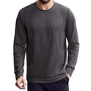PINSPARK Men's Long Sleeve Crew Neck Shirt w/ Side Zipper Pockets (Various) $6.99 + Free Shipping w/ Prime or on $35+