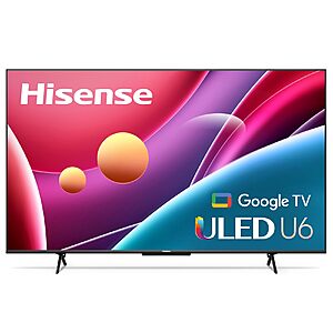 Hisense ULED 4K Premium 65U6H Quantum Dot QLED Series 65-Inch Smart Google TV, Dolby Vision Atmos, Voice Remote, Compatible with Alexa (2022 Model) Black $643.22