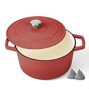 4.4-Qt Ciwete Enameled Cast Iron Dutch Oven w/ Lid & Potholders $19.79 + Free Shipping w/ Prime or on $35+