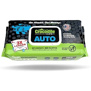 [AC] $13.49 | Crocodile Cloth Auto Degreasing Hand & Tool Wipes, 100 Count at Amazon