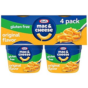 [SnS, AC] $5.20 | 2 × 4-Pack 1.9-Oz Kraft Gluten Free Original Mac & Cheese Macaroni and Cheese Dinner ($2.60 each) at Amazon