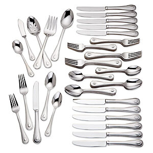Lenox French Perle 65 Piece Flatware Set, 18/10 Stainless Steel, Service For 12 $169.95