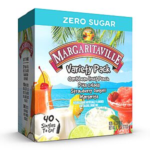 40-Ct Margaritaville Singles to Go Water Drink Mix (Variety Pack) $5.49 + Free Shipping w/ Prime or on $35+