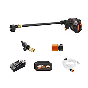 WORX Nitro Hydroshot Plus 710-PSI 1-GPM Brushless Hot Water Battery Pressure washer with 4 Ah Battery/charger, $119.99, Lowe's