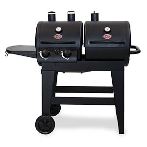 Char-Griller® Dual-Function 2-Burner 24,000 BTU Propane Gas and Charcoal Combination Grill and Smoker with 870 Cooking Square Inches in Black, Model E5030 $319.99