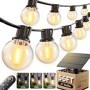 56' addlon Outdoor Waterproof Solar String Lights w/ Remote (27 LED Bulbs) $13.49 + Free Shipping w/ Prime or on $35+