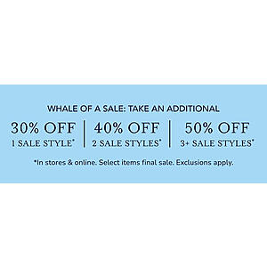 Vineyard Vines Whale of a Sale: Extra 50% Off 3+ Sale Items | 40% Off 2 | 30% Off 1