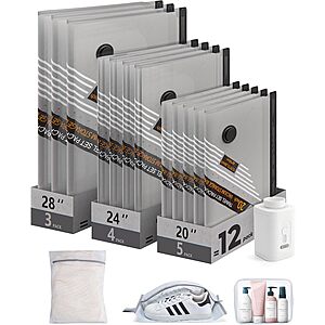 15-Pack Bagsmart Travel Vacuum Storage Bags Travel Kit w/ Wireless Rechargeable Pump $9.99 + Free Shipping w/ Prime or on $35+
