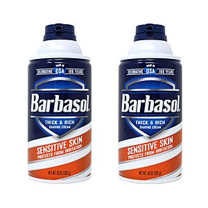 2-Pack 10-Oz Barbasol Sensitive Skin Thick & Rich Shaving Cream $2.09 + Free Shipping w/ Prime or on $35+