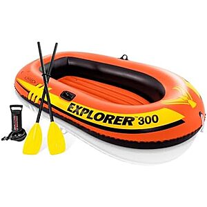 INTEX Explorer 300 Inflatable Boat w/ Aluminum Oars & Hand Pump $20