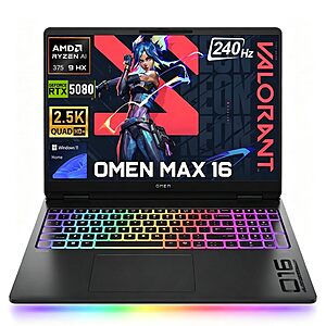 HP OMEN Max 240Hz Ryzen AI 9 HX 375 RTX 5080 | 64GB DDR5, 2TB