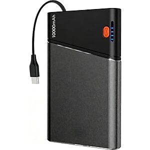 [AC] $9.87* | Aaoyun 10000mAh 22.5W PD Portable Power Bank w/ Built-In USB-C Cable at Amazon