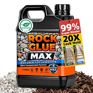 JDicton Rock Glue for Landscaping 1 Gallon - Concentrated Mulch Binder for Landscaping for Pea Gravel, Pebble & Stone, 100% Permeable, Pet Safe, Last 2 Years $19.99