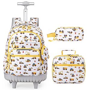Similove Rolling Backpack for Boys Girls, Roller Backpacks with Lunch Bag 3 pieces $39.99