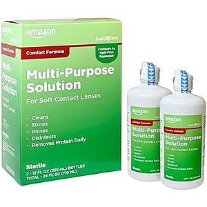 [SnS, AC] $5.36* | 2-Pack 12-Oz Amazon Basic Care Multi-Purpose Contacts Solution (Comfort Formula) at Amazon