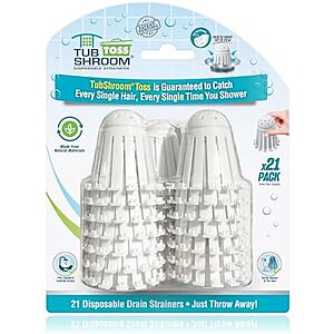 [AC] $8.50* | 21-ct TubShroom Disposable Bath Tub Drain Strainers at Amazon
