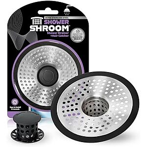[AC] $6.58** | ShowerShroom Stainless Steel Hair Catcher Shower Drain Protector at Amazon