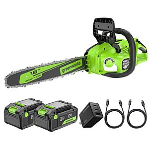Greenworks 48V 16" Electric Chainsaw w/ 2x 4.0Ah Batteries & Charger (CS4816C) $199.99 + Free Shipping