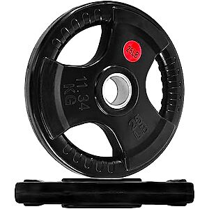 [NEW, AC] $45.49 | Olympic 2-Inch Cast Iron Plate Weight Plate for Strength Training and Weightlifting, Rubber Coated Style, 25LB Pair at Amazon