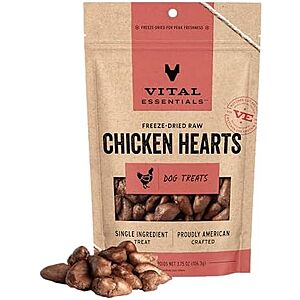 [NEW, SnS, AC] $9 | 3.75-Oz Vital Essentials Freeze Dried Raw Chicken Hearts Dog Treats at Amazon