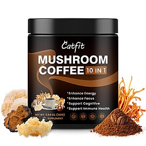 Catfit Instant Mushroom Coffee Powder- 5.64 Ounce $6.89