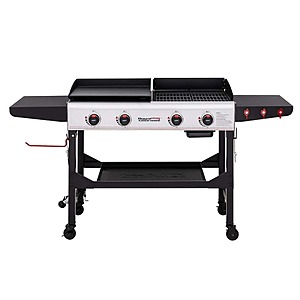 4-Burner 48,000 BTU Portable Flat Top Gas Grill and Griddle Combo Grill in Black with Folding Legs for Outdoor Cooking $219