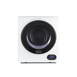 Black+Decker - 1.5 Cu.Ft. Stackable Smart Electric Dryer with Standard Wall Outlet - White FOR $163